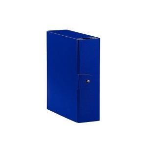 Scatola portaprogetti 5pz con bottone box per archivio 25x35cm blu dorso 10cm garda