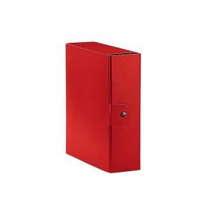 Scatola portaprogetti 5pz con bottone box per archivio 25x35cm rosso dorso 10cm garda
