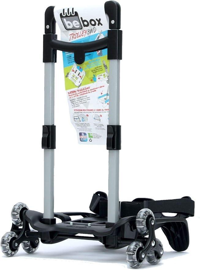 be box be box carrello portazaino trolley 3 ruote colore nero - foto 1