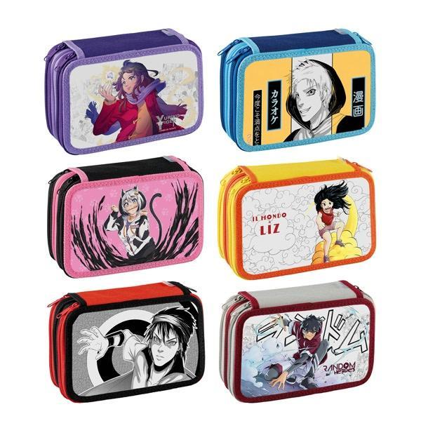 favorit favorit astuccio manga grande con 3 zip completo - foto 1