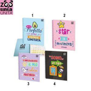 Maxi quaderno spiralato zoo con stickers a4 1rigo 70fg. 80gr/mq