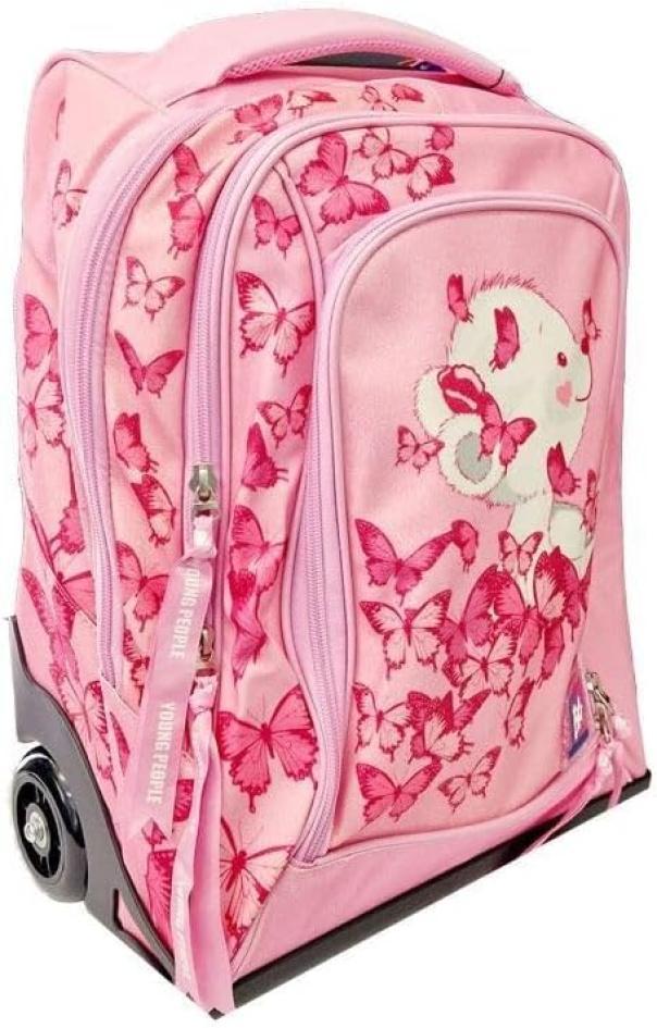 tinta unita zaino trolley dream orsetto glamour young people 35x22x47cm - foto 3