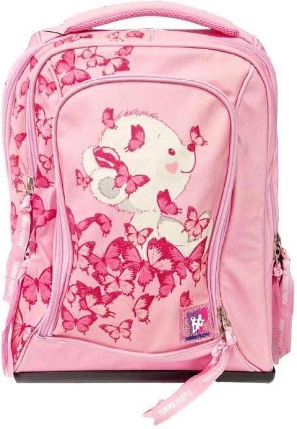 tinta unita zaino trolley dream orsetto glamour young people 35x22x47cm - foto 4