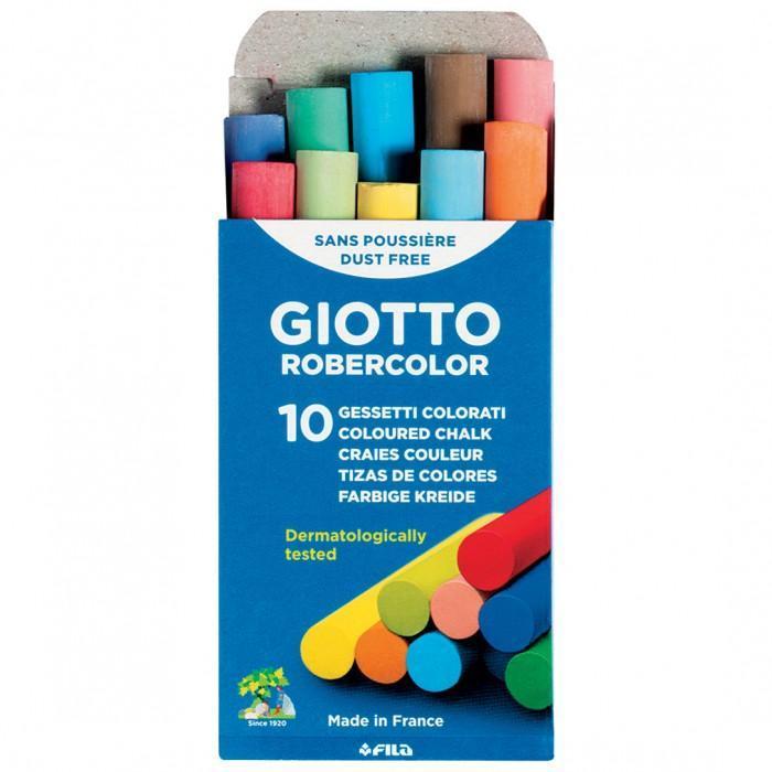 giotto giotto gessi 10 conf. da 10 gessetti colorati per lavagna - foto 2