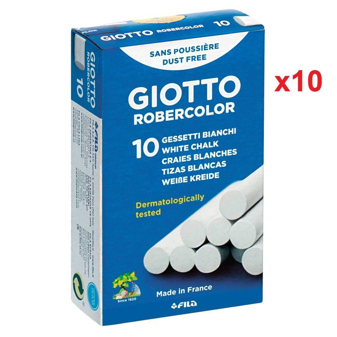 giotto giotto gessi 10 conf. da 10 gessetti bianchi per lavagna - foto 1