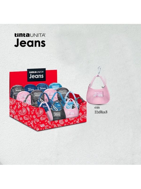 tinta unita tinta unita jeans portatutto mini 2 varianti jeans e rosa glitter - foto 2