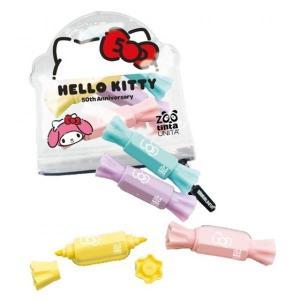 Hello kitty set 4 mini evidenziatori candy doppiapunta