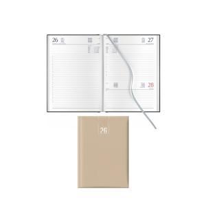Agenda giornaliera 2026 beige 14,5x20,5 cm sab/dom abbinati