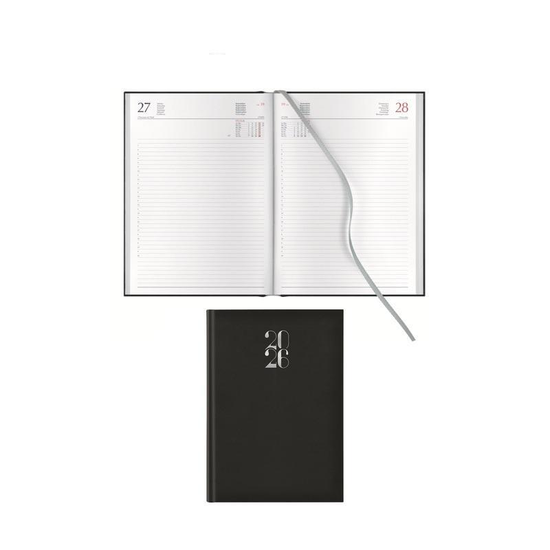 notabene notabene agenda giornaliera gommato 2026 17x24 cm nero sab/dom separati - foto 1
