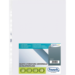 25 pz buste forate interni listino finitura liscia 25x35 cm
