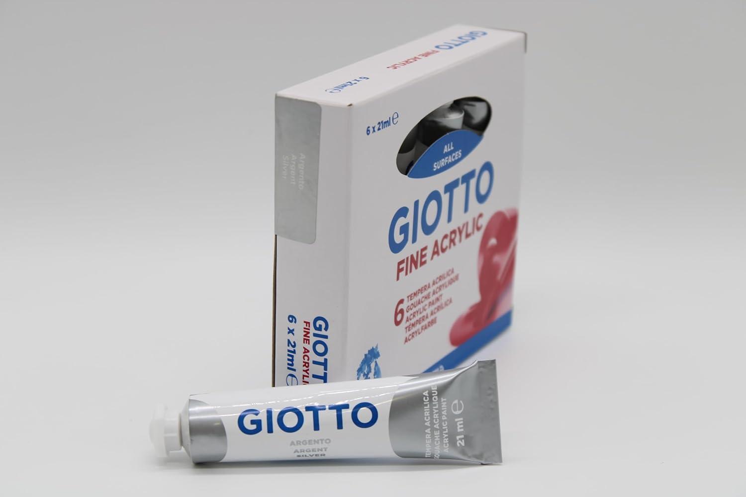giotto giotto 6 pz colori a tempera acrilica t7 21ml argento - foto 2