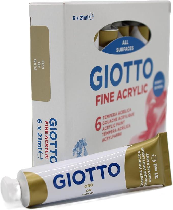 giotto giotto 6 pz colori a tempera acrilica t7 21ml oro - foto 2