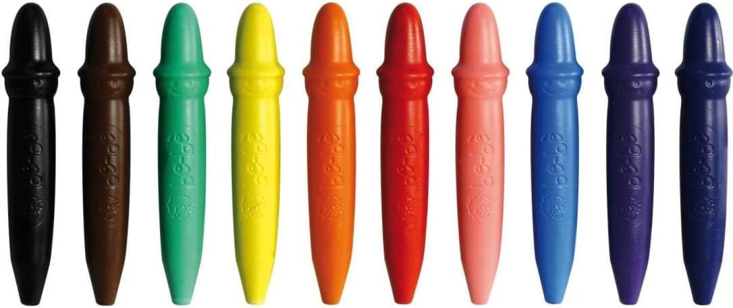 giotto giotto bebè pastelli a cera 10 colori mina 7 mm con temperino - foto 3