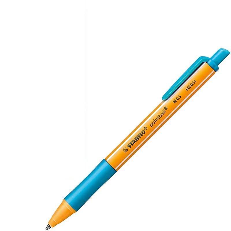 stabilo stabilo penna sfera pointball 6030/51 punta m tratto 0,5 mm turchese conf. 10 pz. - foto 1