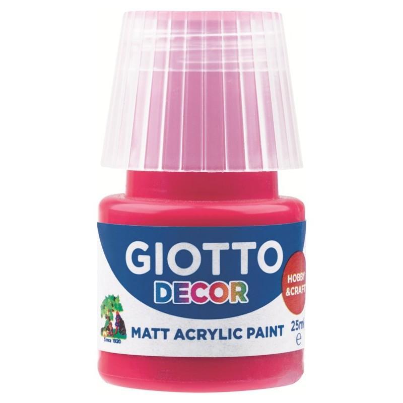 giotto giotto decor acrylic matt 6 pz da 25ml tempere acriliche carminio 09 - foto 1