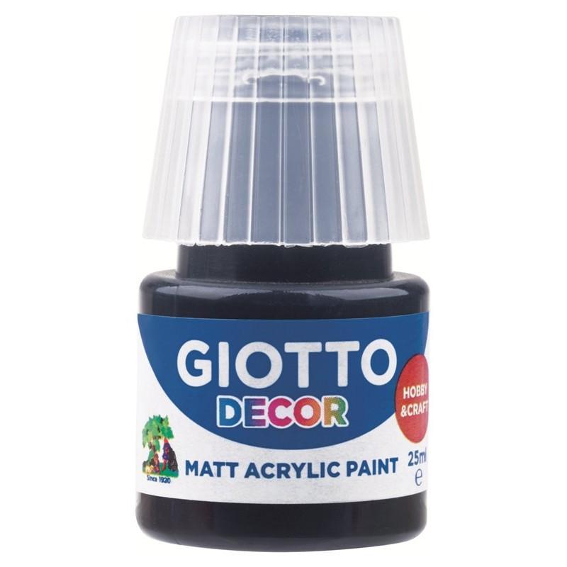 giotto giotto decor acrylic matt 6 pz da 25ml tempere acriliche nero 24 - foto 1