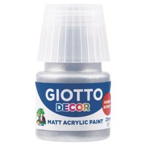 Decor acrylic matt 6 pz da 25ml tempere acriliche argento