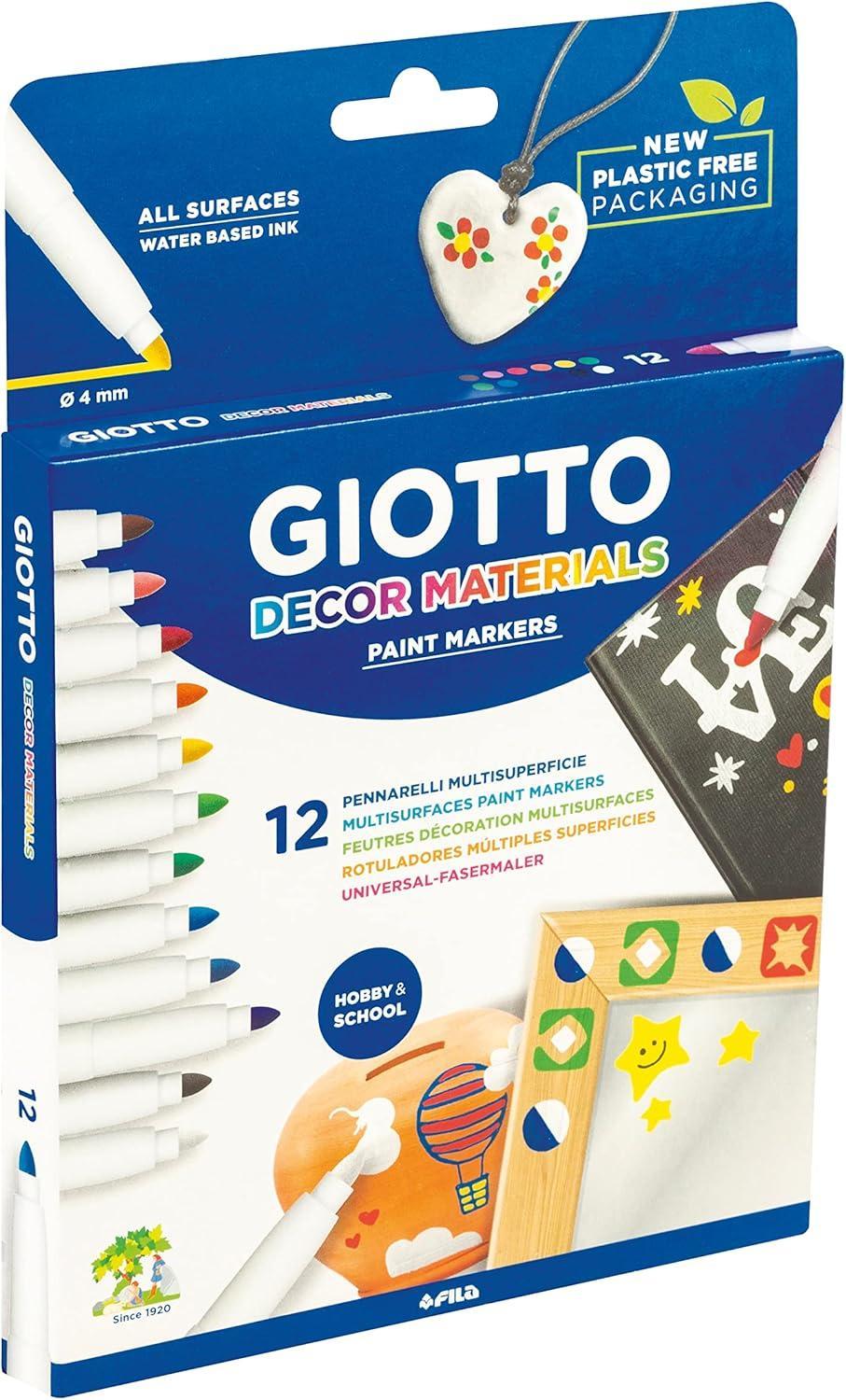 giotto giotto decor materials pennarelli multisuperficie 12 colori - foto 1