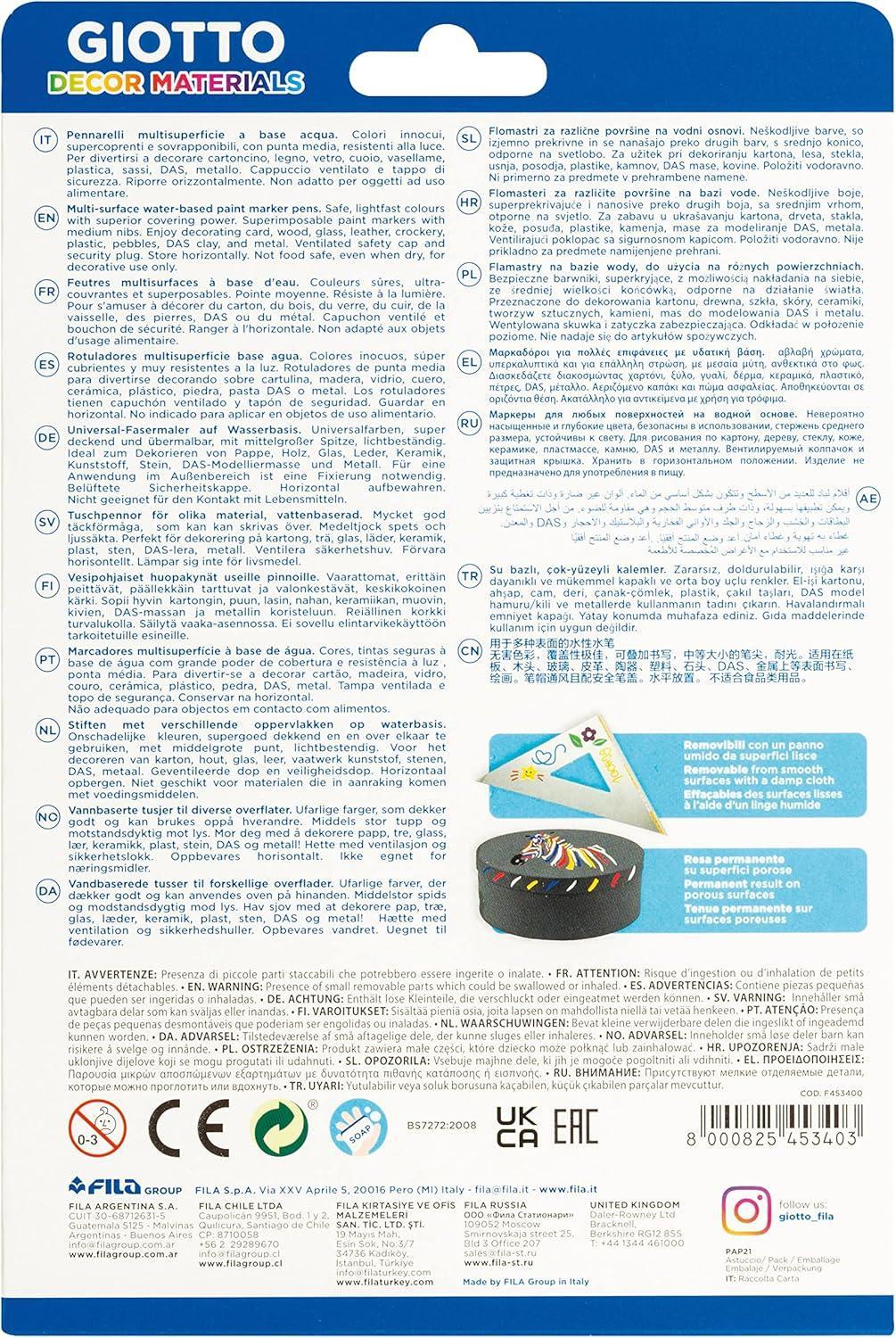 giotto giotto decor materials pennarelli multisuperficie 4 conf. da 12 colori - foto 2 giotto giotto decor materials pennarelli multisuperficie 4 conf. da 12 colori - foto 2