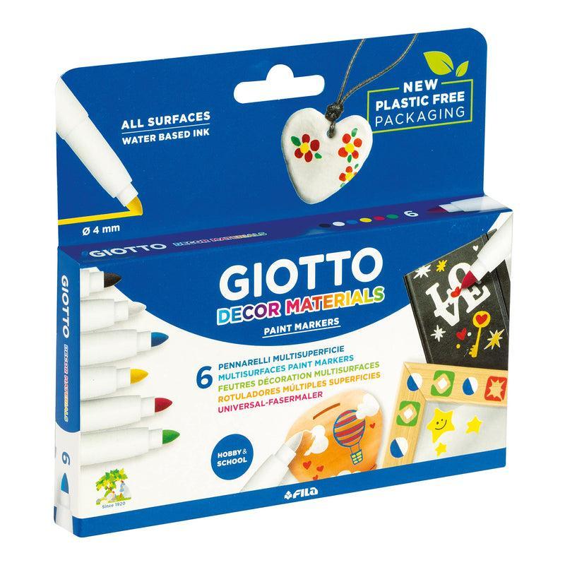 giotto giotto decor materials pennarelli multisuperficie 6 conf. da 6 colori - foto 1 giotto giotto decor materials pennarelli multisuperficie 6 conf. da 6 colori - foto 1