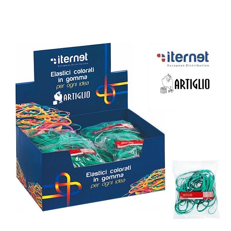 iternet iternet 20 bustine da 100 gr. elastici fettuccia ø 120 mm colore verde - foto 1