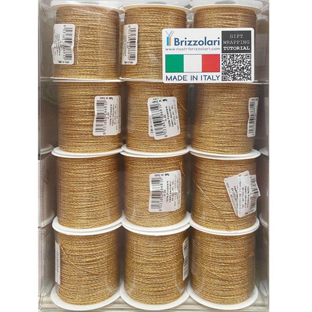 brizzolari brizzolari 12pz rocchetti di cordoncino 2 capi 20mt oro - foto 1