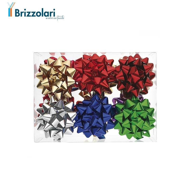 brizzolari brizzolari 12 pz. coccarde stelle maxi 19mm autoadesive col. ass. metallizzati 3370-00 - foto 1