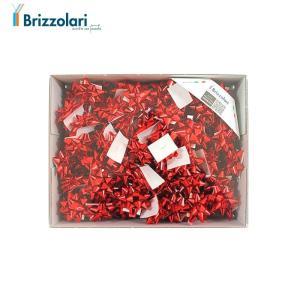 100 pz. coccarde stelle piccole 10mm autoadesive rosso metal 3070-07