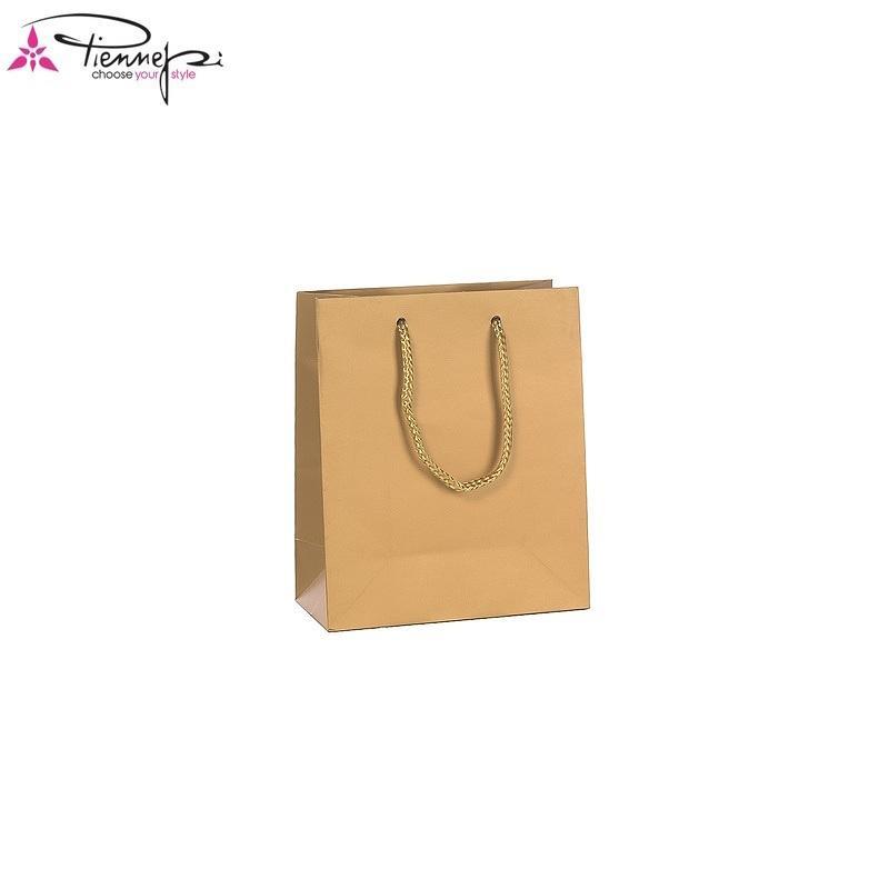 p.n.p. plast pnp 12pz buste regalo shopping oro con manico 19x16x8cm - foto 1