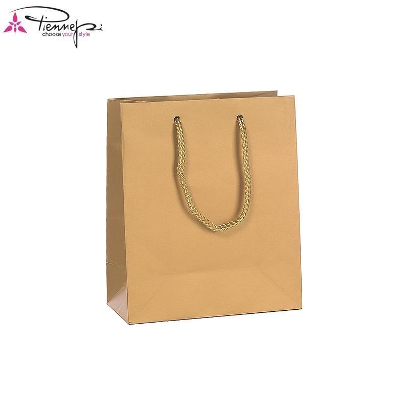 p.n.p. plast pnp 12pz buste regalo shopping oro con manico in cordino 37x27x12 cm - foto 1 p.n.p. plast pnp 12pz buste regalo shopping oro con manico in cordino 37x27x12 cm - foto 1