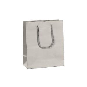 Pnp 12pz buste regalo shopping argento con manico in cordino 37x27x12 cm
