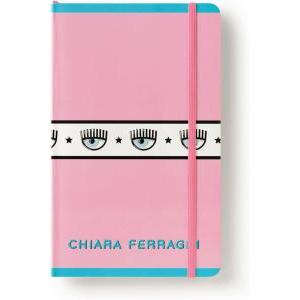 Notebook chiara ferragni con elastico 13x21cm rosa 1rigo