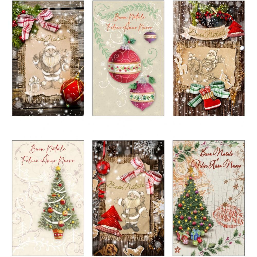 cecami cecami 48pz biglietti auguri buon natale 9x14cm fantasie assortite 50165bn - foto 1