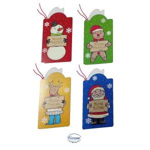 Chiudipacco natale 4x7cm fantasie assortite conf. da 100 pz. cod. 50195
