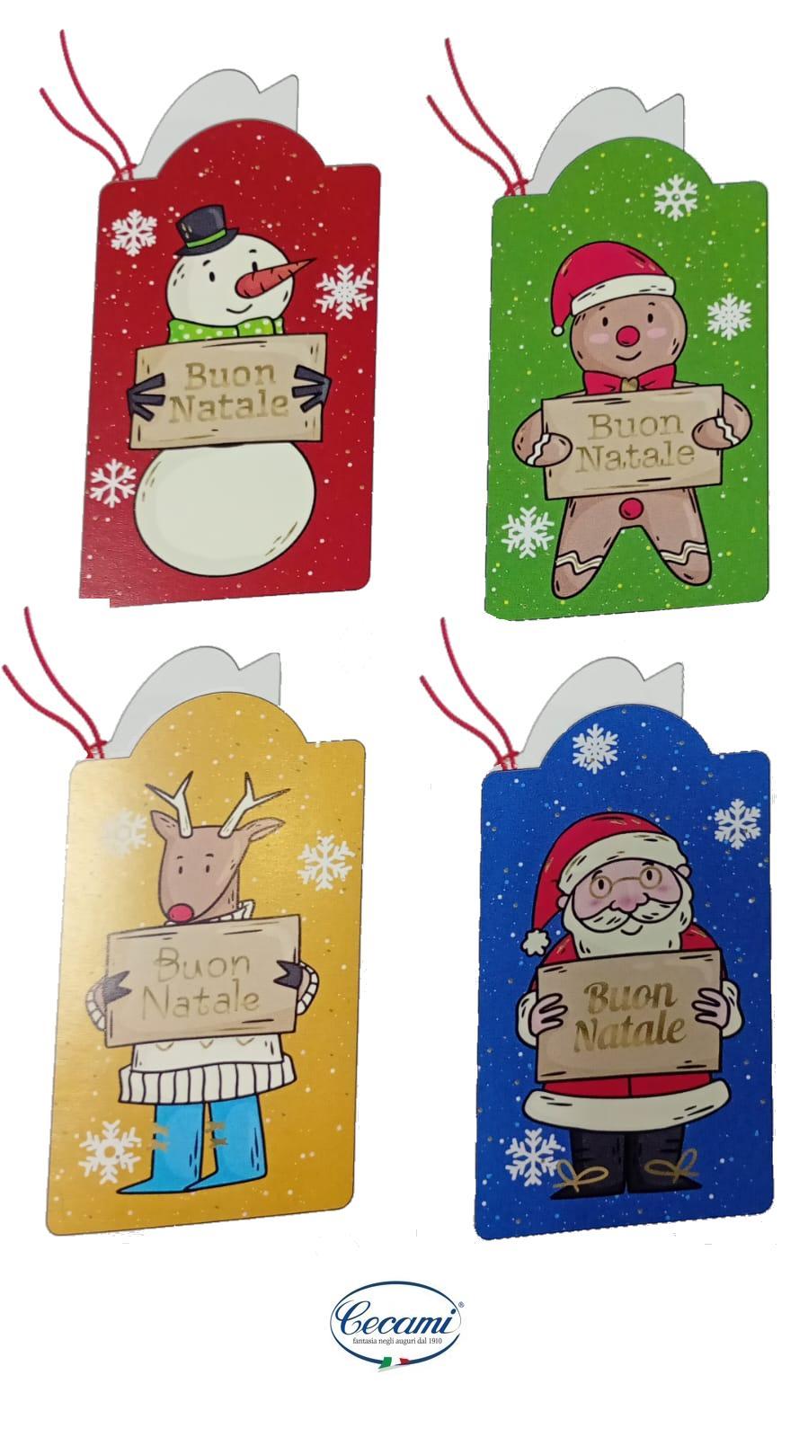 cecami cecami chiudipacco natale 4x7cm fantasie assortite conf. da 100 pz. cod. 50195 - foto 1