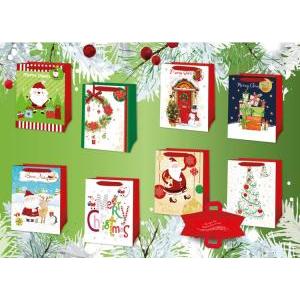 Dedicato a te natale 16 pz. buste regalo shopper deluxe l 32x26x12cm assortite