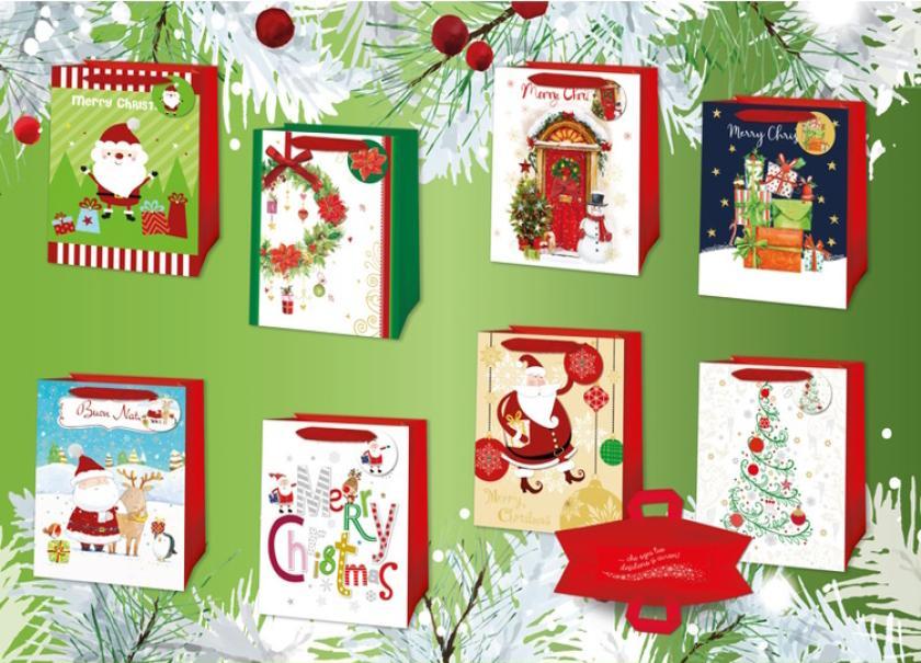 pool over dedicato a te natale 16 pz. buste regalo shopper deluxe l 32x26x12cm assortite - foto 1