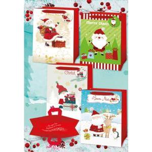 Dedicato a te natale 16 pz. buste regalo shopper deluxe xl 42x30x12cm assortite