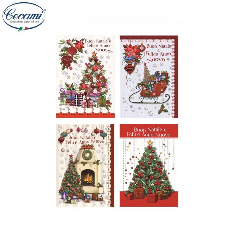 cecami cecami 12pz biglietti buon natale patchwork 12x18cm 50153bn - foto 1