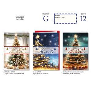 Cromo 12pz biglietti auguri buon natale 12x18cm nt9271