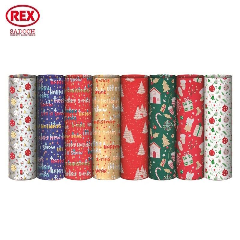 rex rex 100 fogli carta regalo natale eco 70x100cm fantasie assortite 40002n - foto 1