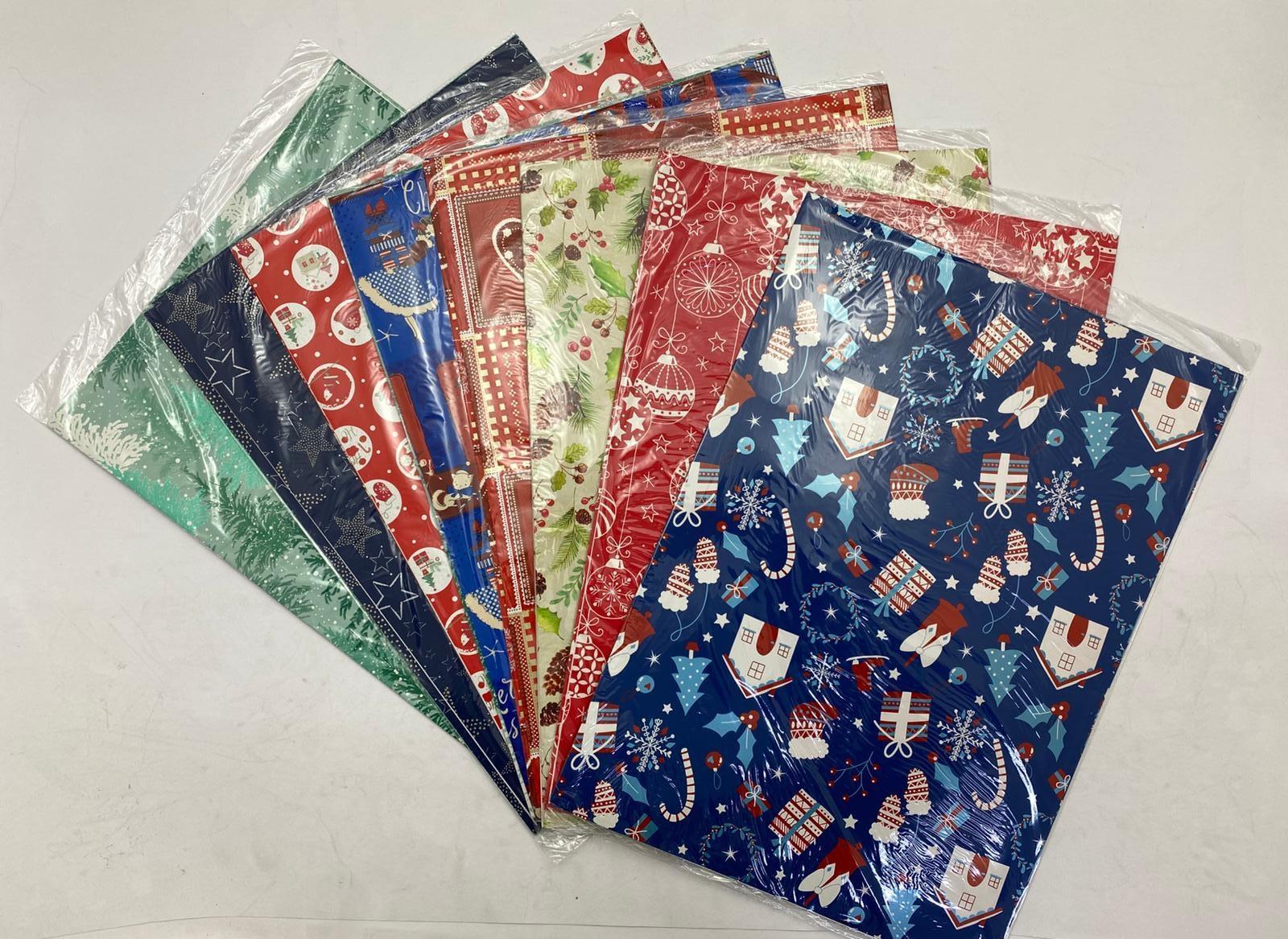 rex rex carta regalo natale 70x100 cm blister da 2 fogli fantasie assortite - foto 1