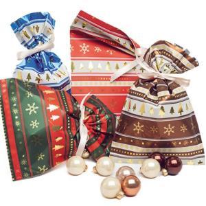 Pnp 50pz buste sacchetti regalo natalizi canazei 35x50cm 5 colori