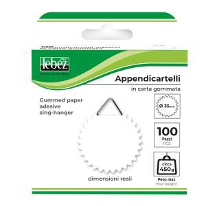 100pz appendicartelli adesivi in carta gommata ø 0,35mm peso max 450g