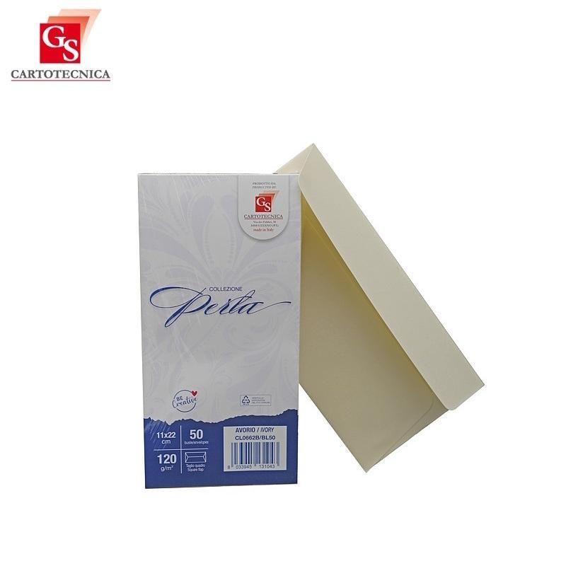 gs cartotecnica gs cartotecnica 50pz buste da lettera perla avorio 11x12cm 120gr/mq - foto 1