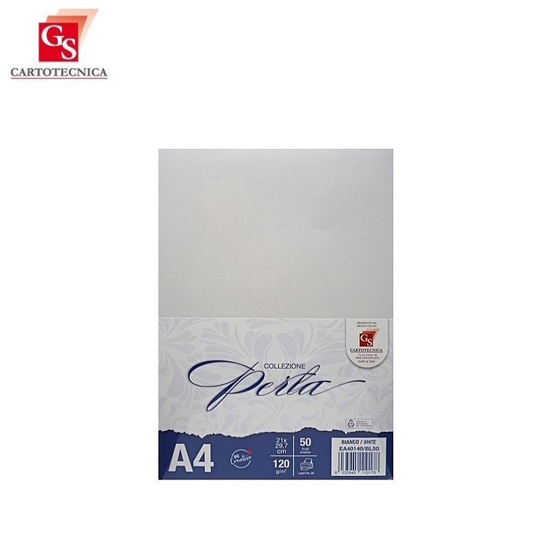 gs cartotecnica gs cartotecnica 50 fogli perla bianchi a4 (21x29,7cm) 120gr/mq - foto 1