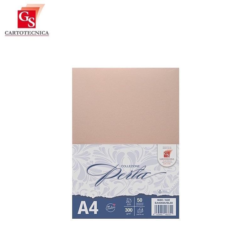 gs cartotecnica gs cartotecnica 50 fg. cartoncino perla nude a4 (21x29,7cm) 300gr/mq - foto 1