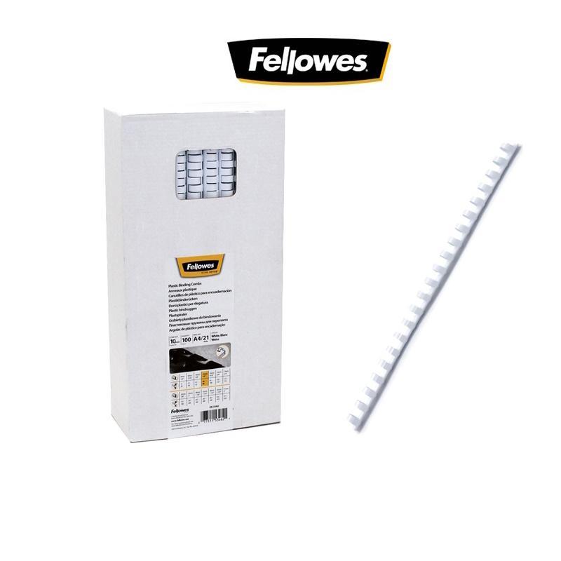 fellowes fellowes 100 pz spirali in plastica per rilegare tonde ø 10 mm bianco - foto 1