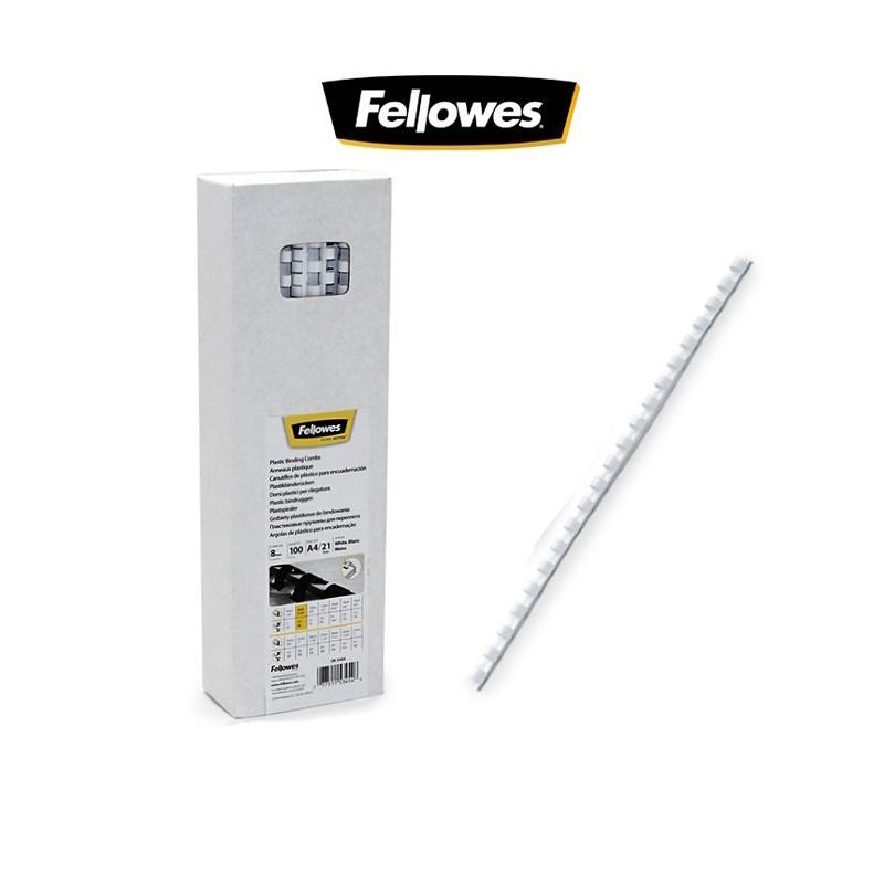 fellowes fellowes 100 pz spirali in plastica per rilegare tonde ø 8 mm bianco - foto 1