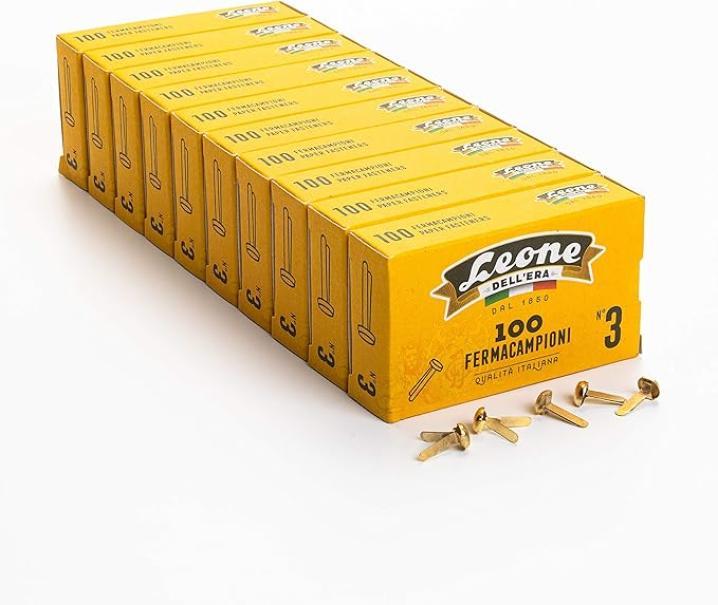 leone dell'era leone dell'era fermacampioni n. 3 ottonati - 10 conf. da 100 pz. - foto 1